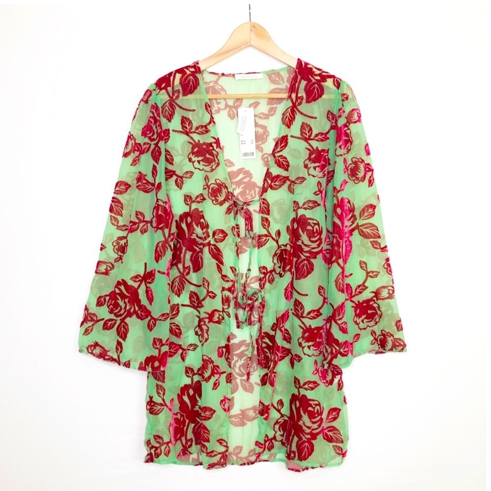 Urban outfitters Fiona burn out tie front kimono